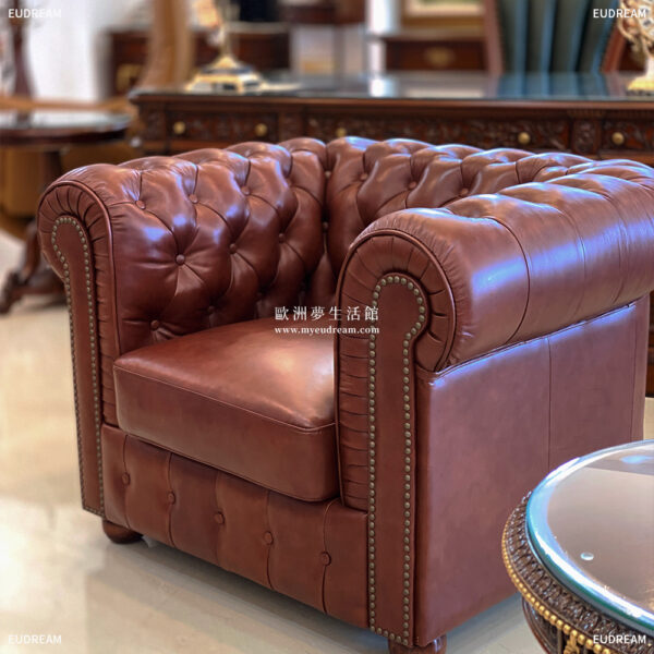 英式古典沙發-英倫紳士<br><span style="font-size: 16px;">(微醺酒紅)</span>1-4人座 橡膠實木</br>