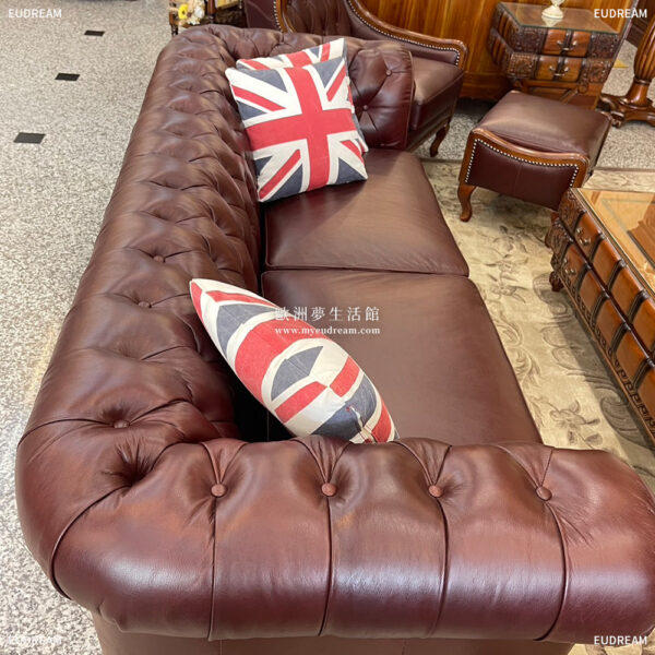 英式古典沙發-英倫紳士<br><span style="font-size: 16px;">(微醺酒紅)</span>1-4人座 橡膠實木</br>：圖片 5