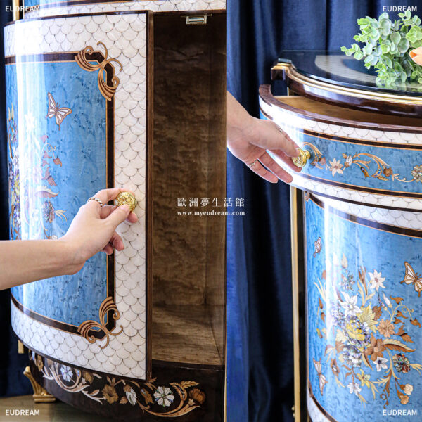 貝殼鑲餐櫃-蝶戀花<br>四門櫃 手工鑲嵌</br>：圖片 3