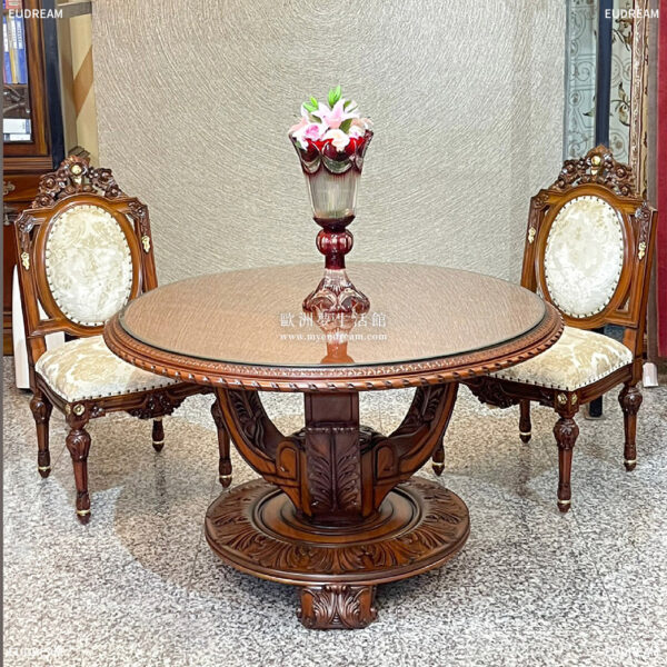 古典餐桌-艾蜜莉雅<br>圓桌 桃花心木</br>