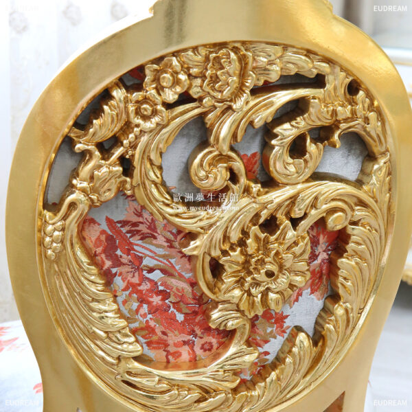 法式宮廷椅-金緞花語<br>精緻美背雕刻 法國櫸木</br>：圖片 3