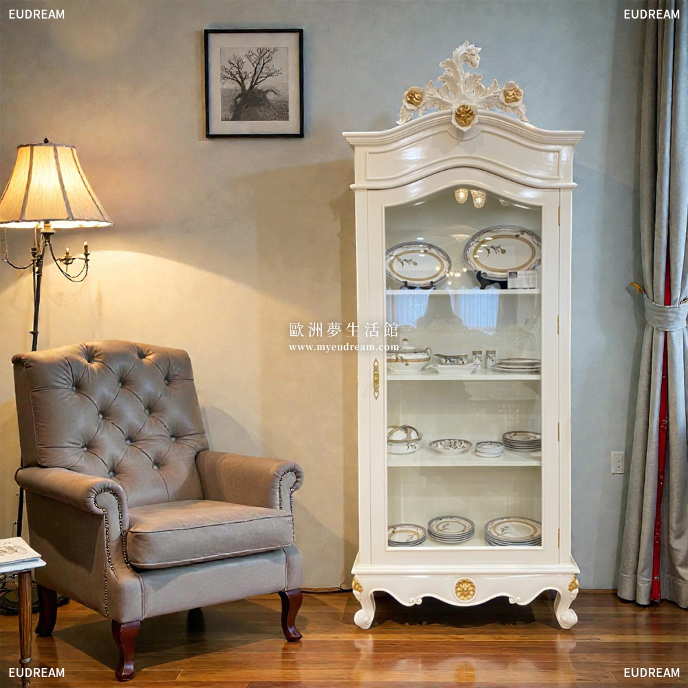 新古典展示櫃-路易斯<br>玻璃櫥窗 桃花心木</br>