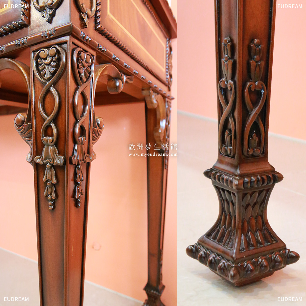 寫字桌 紳士書房<br>桃花心木 手工雕刻</br>:圖片 3