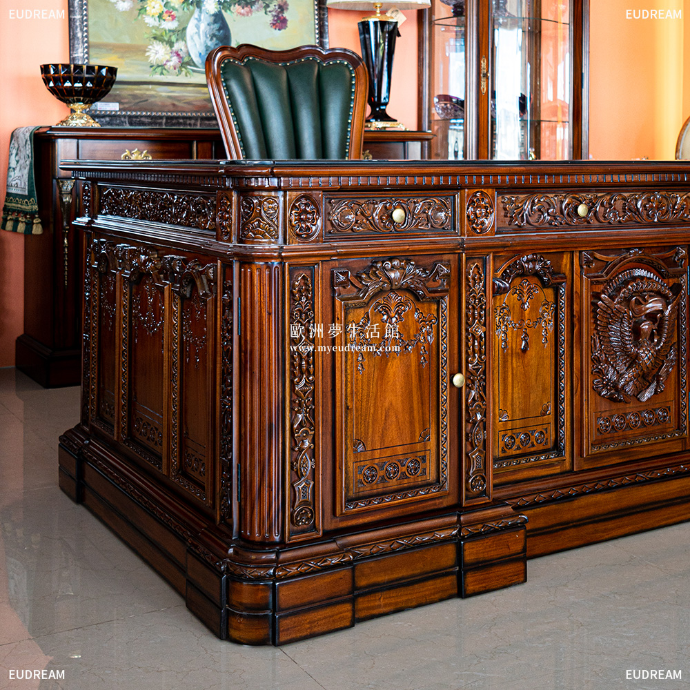 堅毅桌 富蘭克林<br>桃花心木 重雕刻</br>:圖片 2