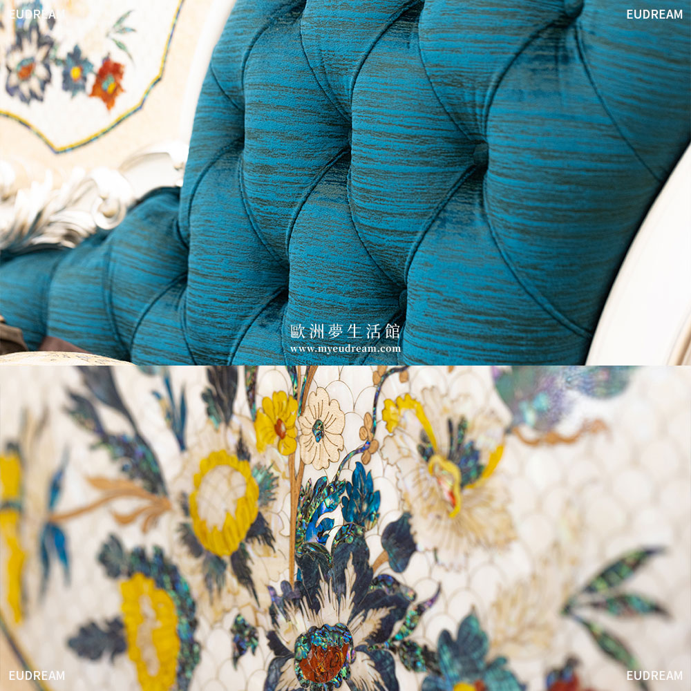 貝殼鑲嵌床架 秘境花舞 <br>進口櫸木</br>:圖片 3