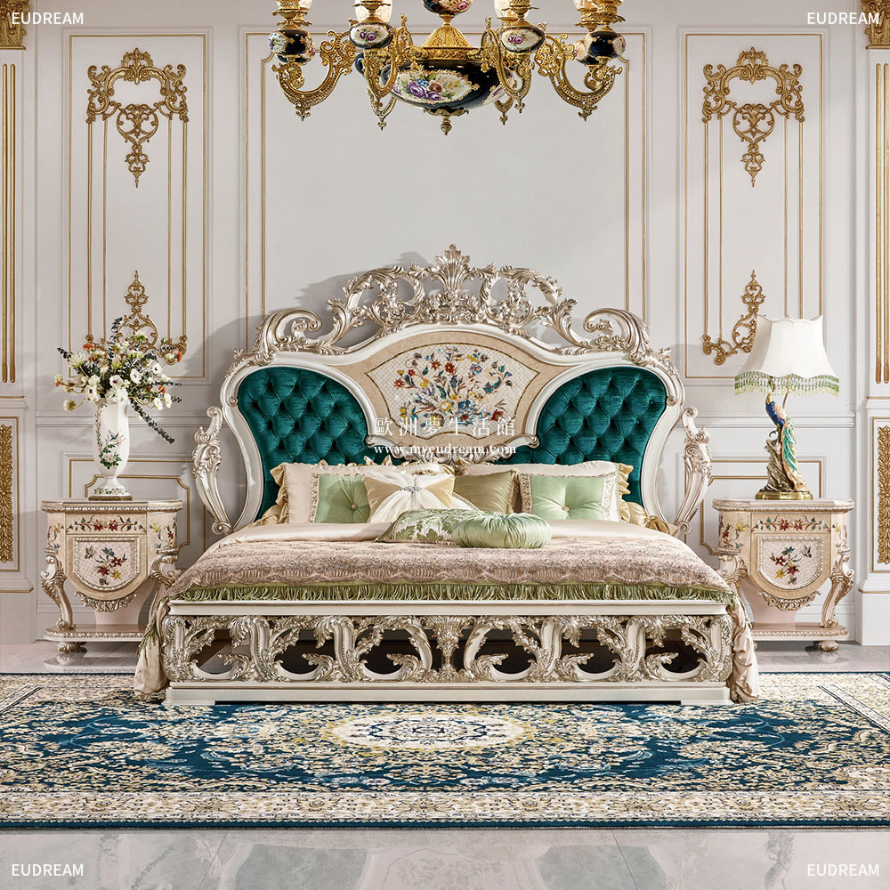 貝殼鑲嵌床架 秘境花舞 <br>進口櫸木</br>:圖片 5