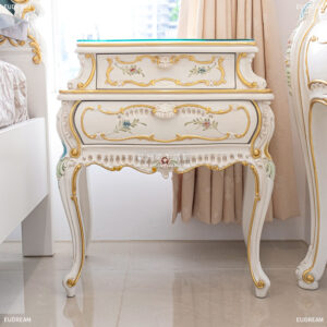 法式床頭櫃 賽琳娜<br>進口櫸木 手工彩繪</br>