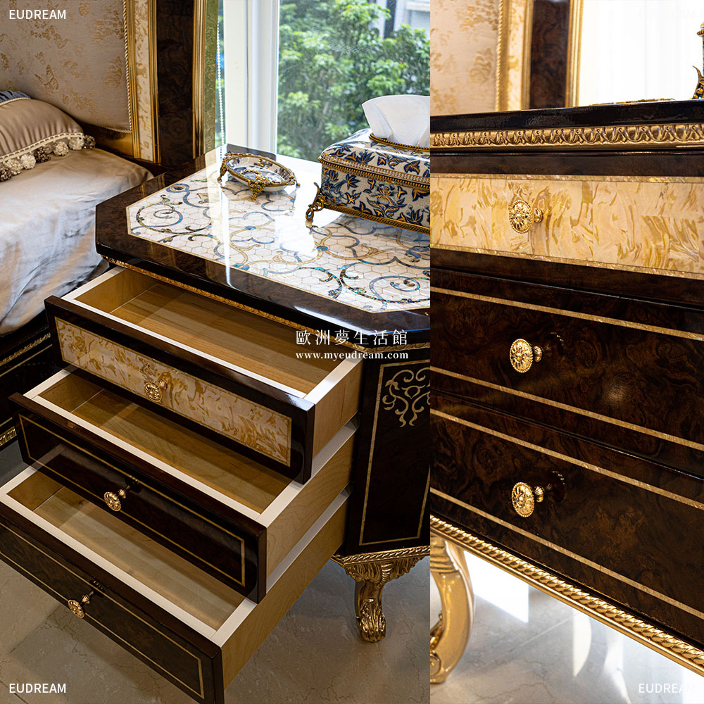 貝殼床頭櫃 奧菲昂<br>進口櫸木 三層</br>:圖片 4