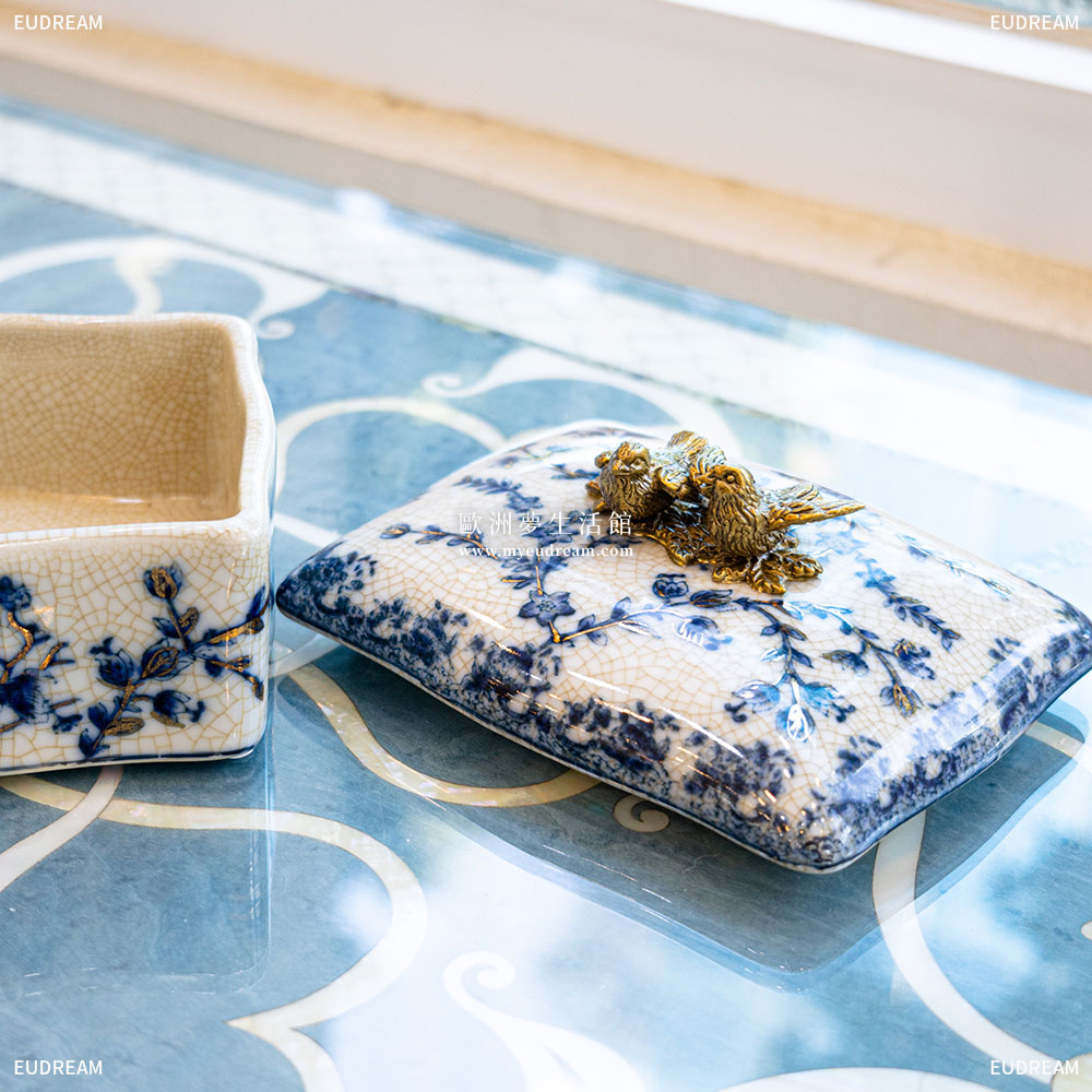 金絲青花 飾品盒<br>高溫瓷+銅件</br>:圖片 4