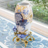 金絲藍韻 花瓶<br>高溫瓷+銅件</br>