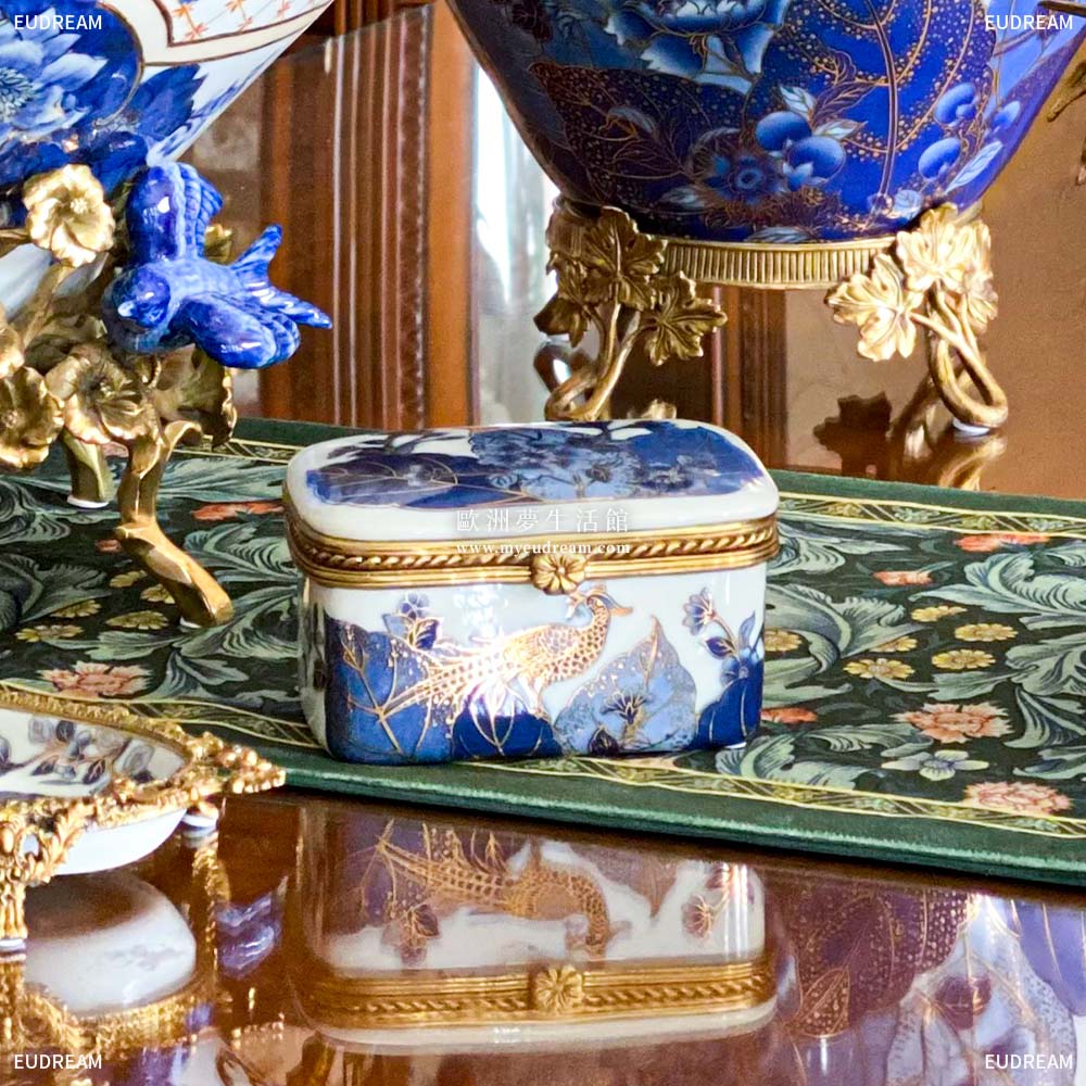 金絲藍雀 飾品盒<br>高溫瓷+銅件</br>:圖片 2