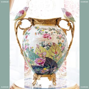 FH03-6837J_1000x1000_1 繽紛花卉 雙耳花瓶<br>琺瑯彩+銅件</br>